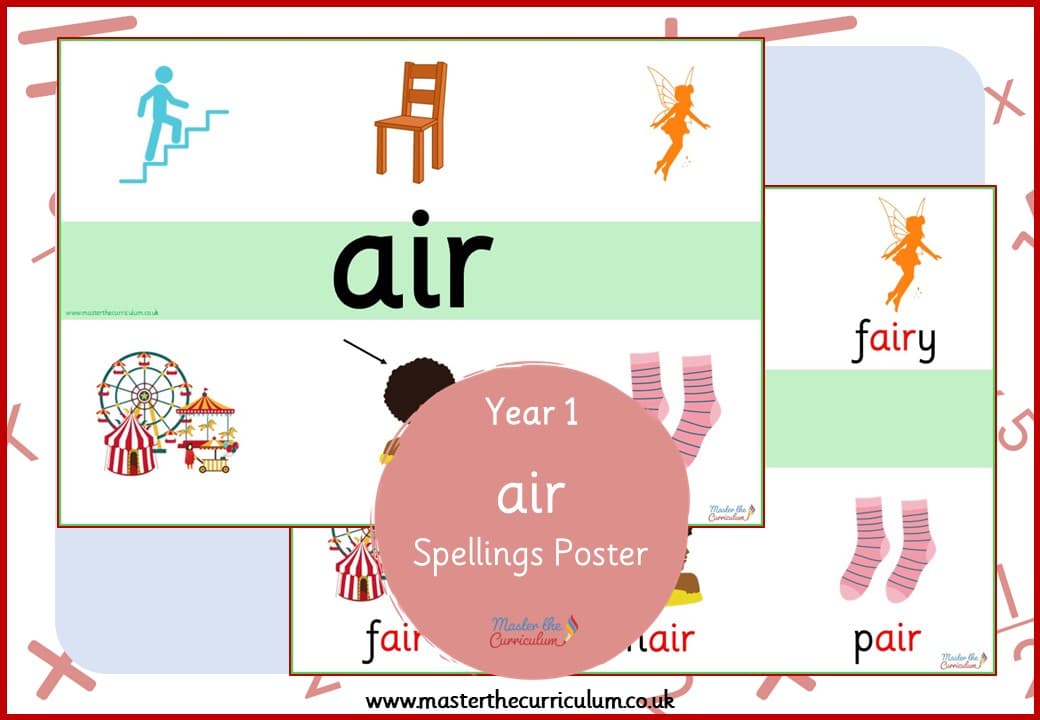 Cover of Spellings Poster for ‘air’