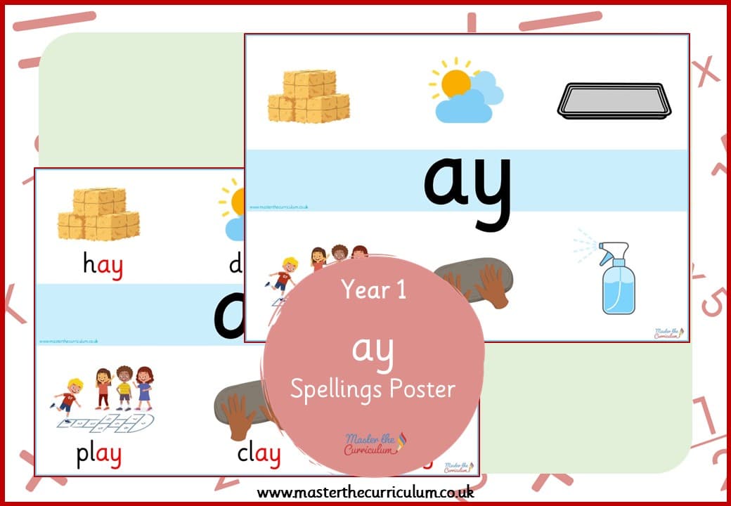 Cover of Spellings Poster for ‘ay’