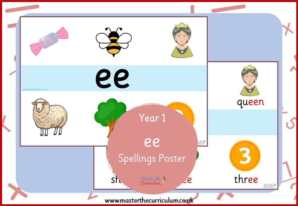 Cover of Spellings Poster for ‘ee’
