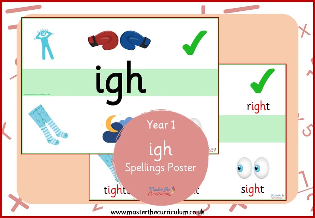 Cover of Spellings Poster for ‘igh’