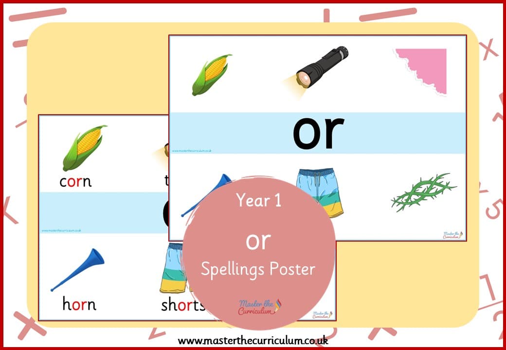 Cover of Spellings Poster for ‘or’