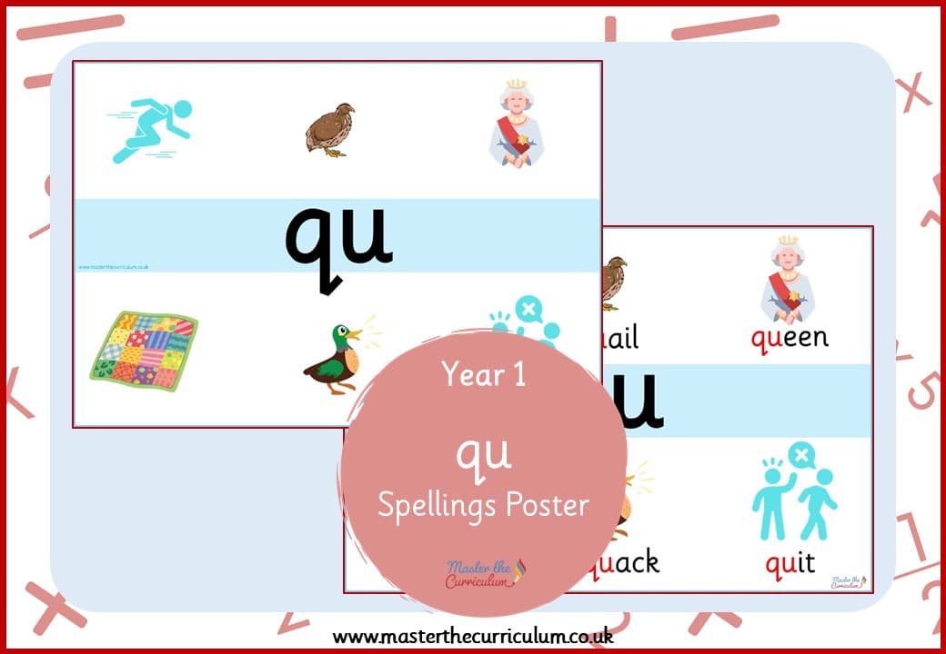 Cover of Spellings Poster for ‘qu’