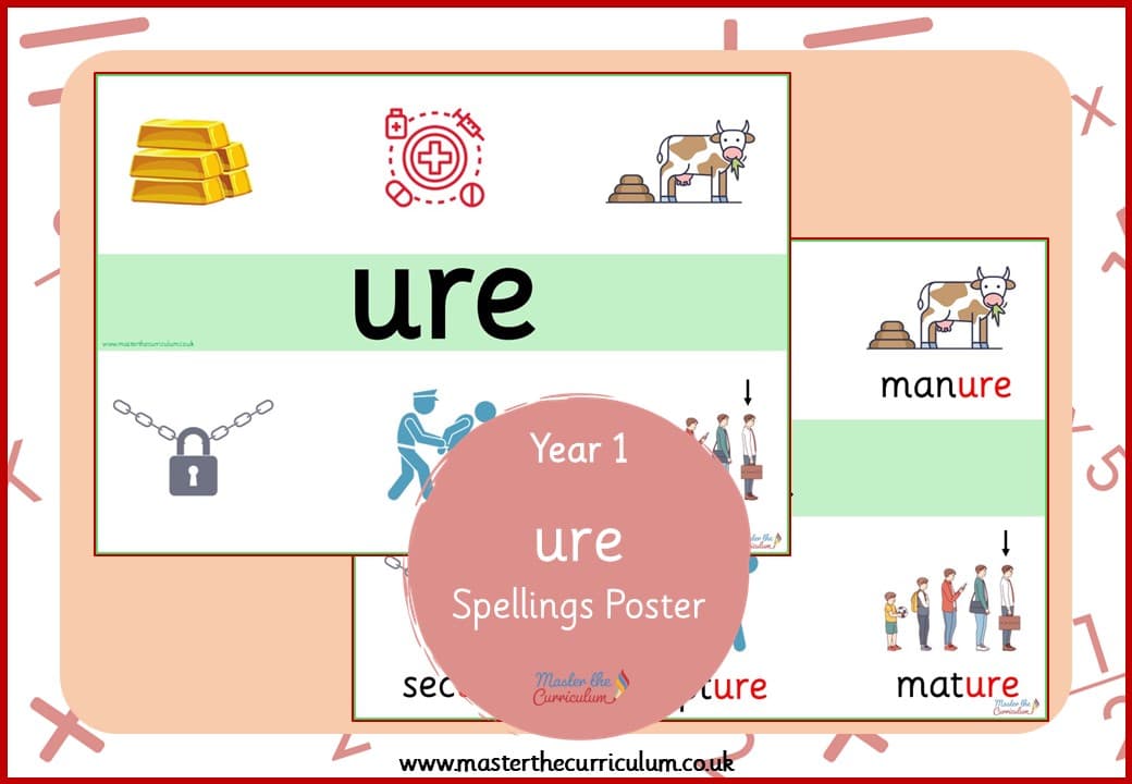 Cover of Spellings Poster for ‘ure’