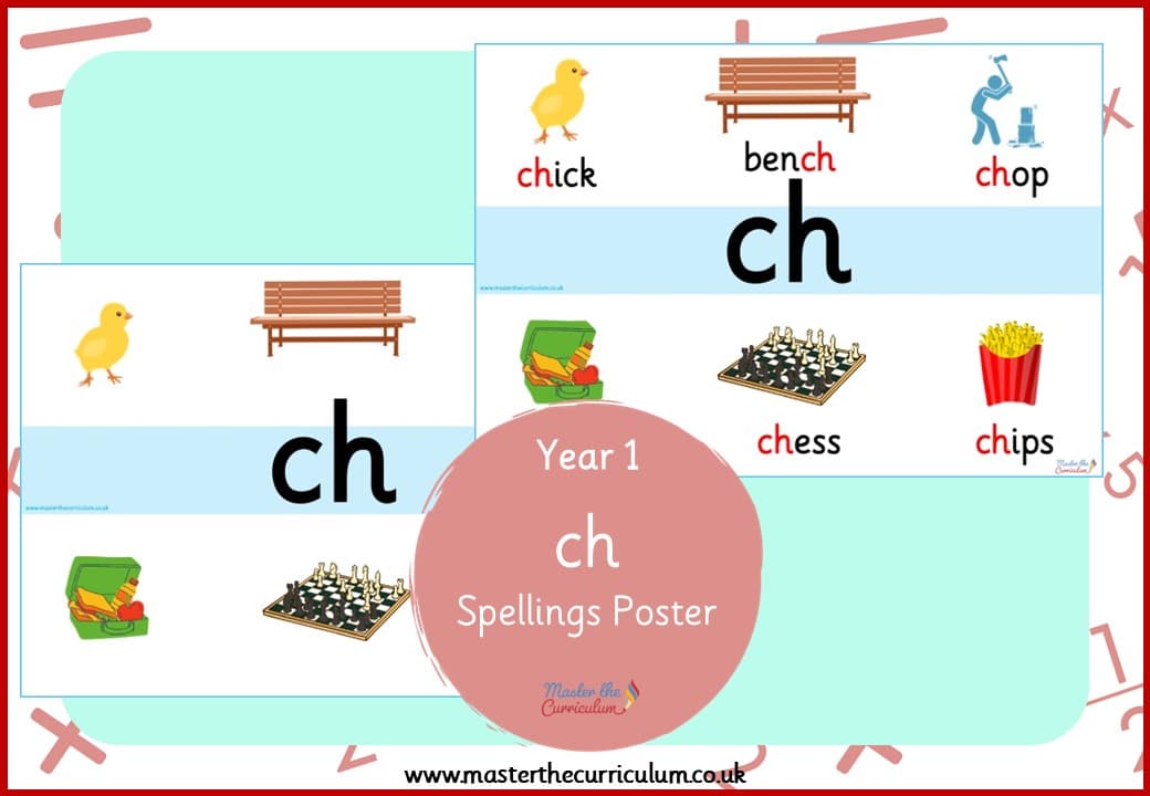 Cover of Spellings Poster for ‘ch’
