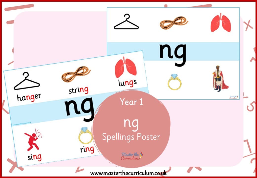 Cover of Spellings Poster for ‘ng’
