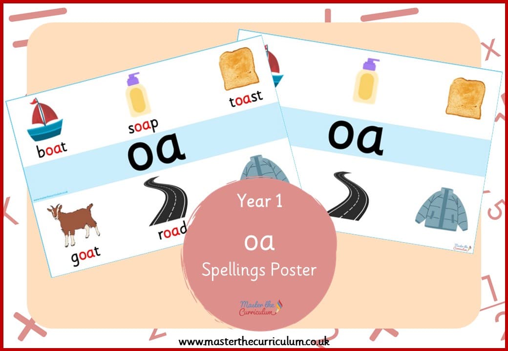 Cover of Spellings Poster for ‘oa’