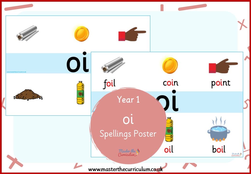 Cover of Spellings Poster for ‘oi’