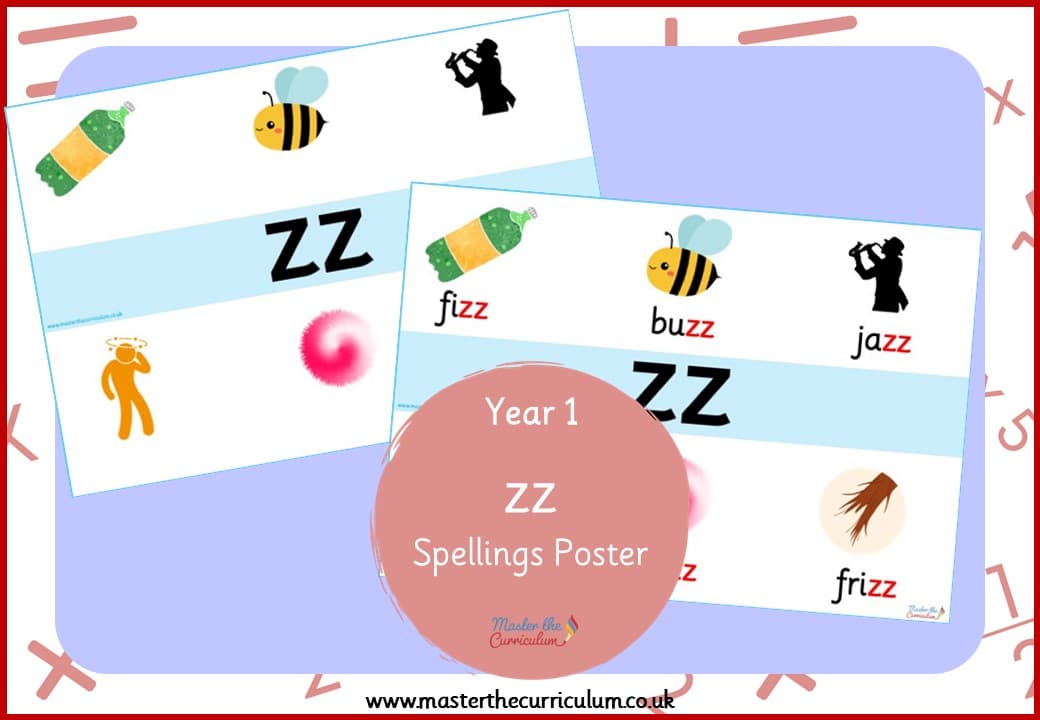 Cover of Spellings Poster for ‘zz’