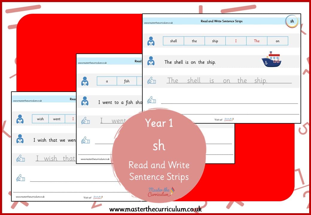 Cover of Read and Write Sentence Strips for ‘sh’