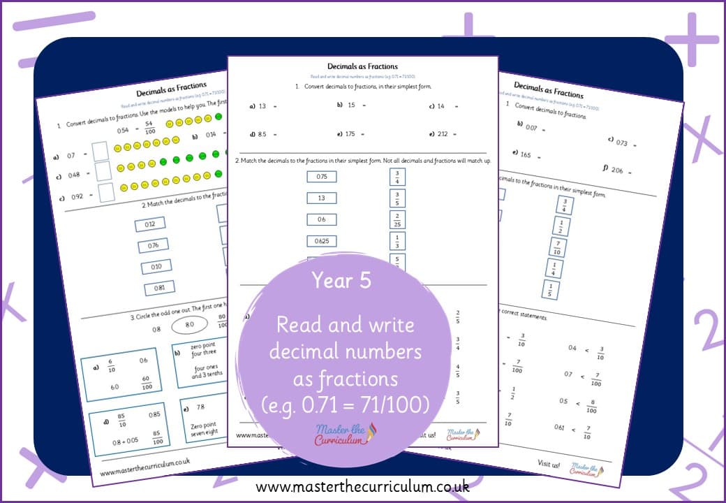 Cover of Decimals as Fractions