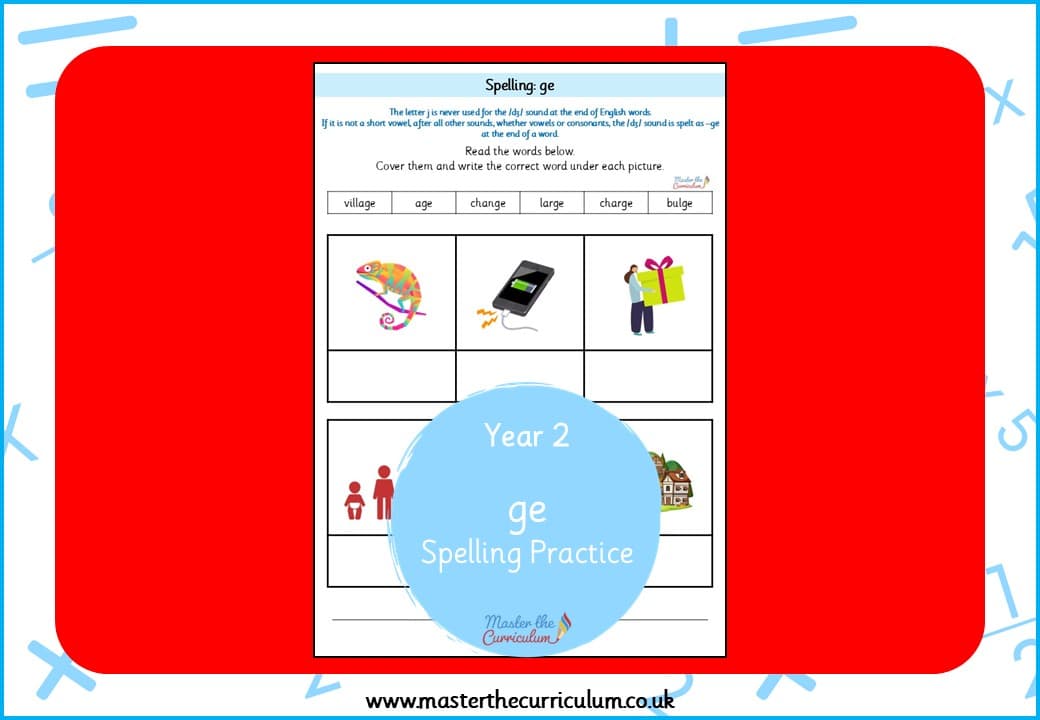 Cover of ge – Spellings Practice