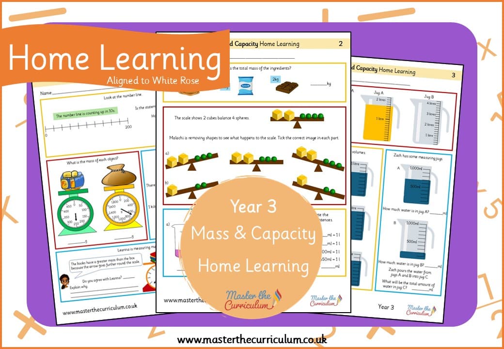 Cover of Year 3 Mass and Capacity Home Learning