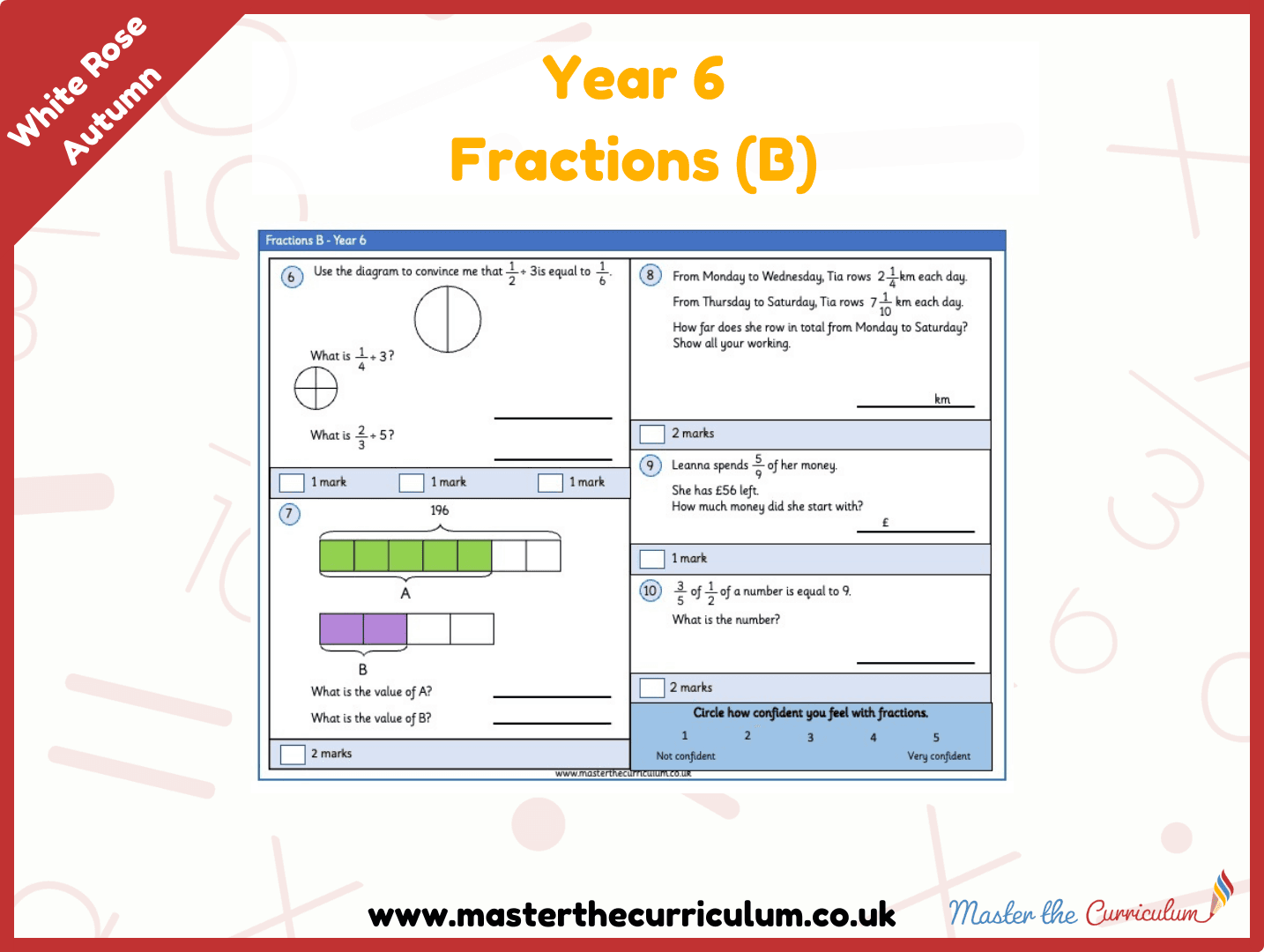Cover of Year 6 Fractions (B) Maths Assessment