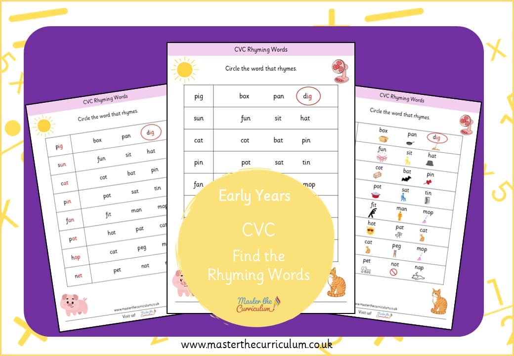 Cover of CVC – Find the Rhyming Words