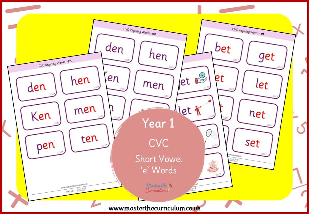 Cover of CVC – Short Vowel ‘e’ Words