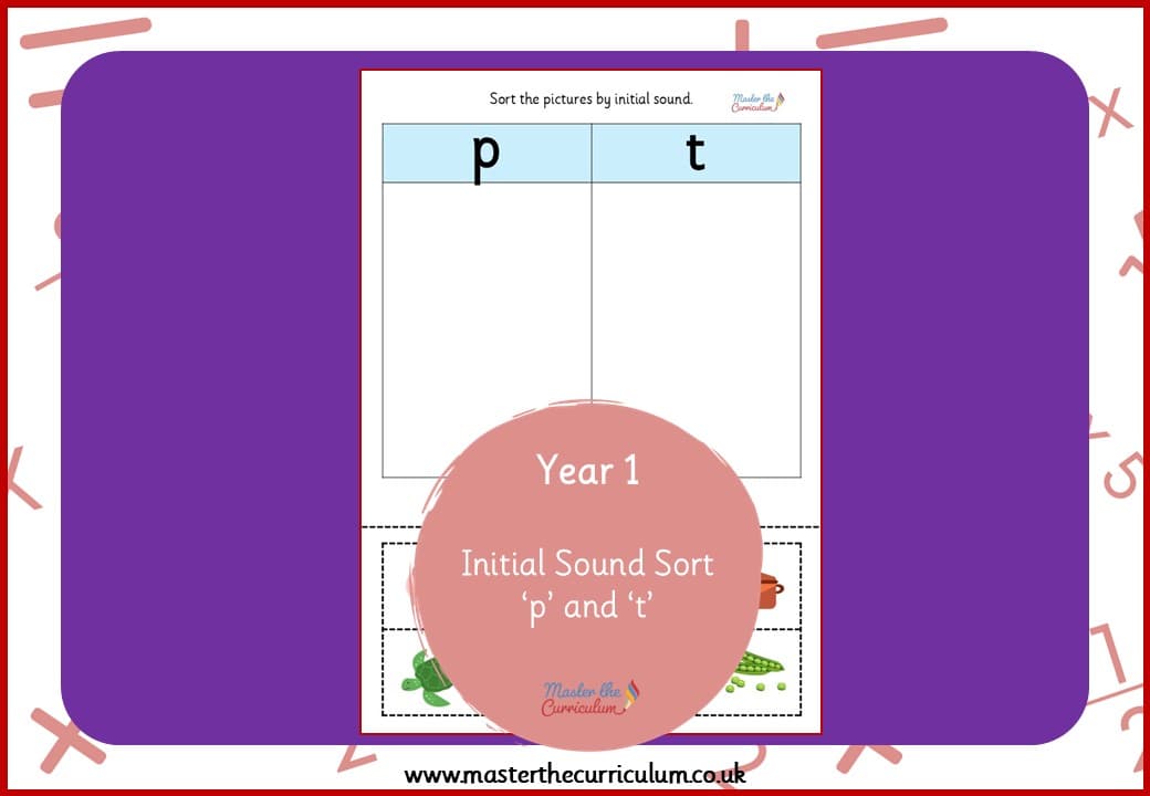 Cover of Initial Sound Sort – ‘p’ and ‘t’