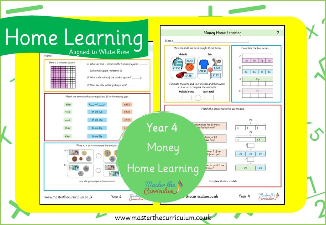 Cover of Year 4 Money Home Learning