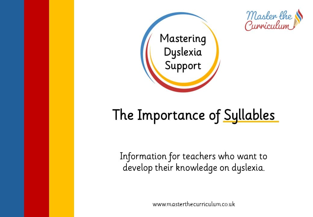 Cover of Mastering Dyslexia – Supporting Syllables