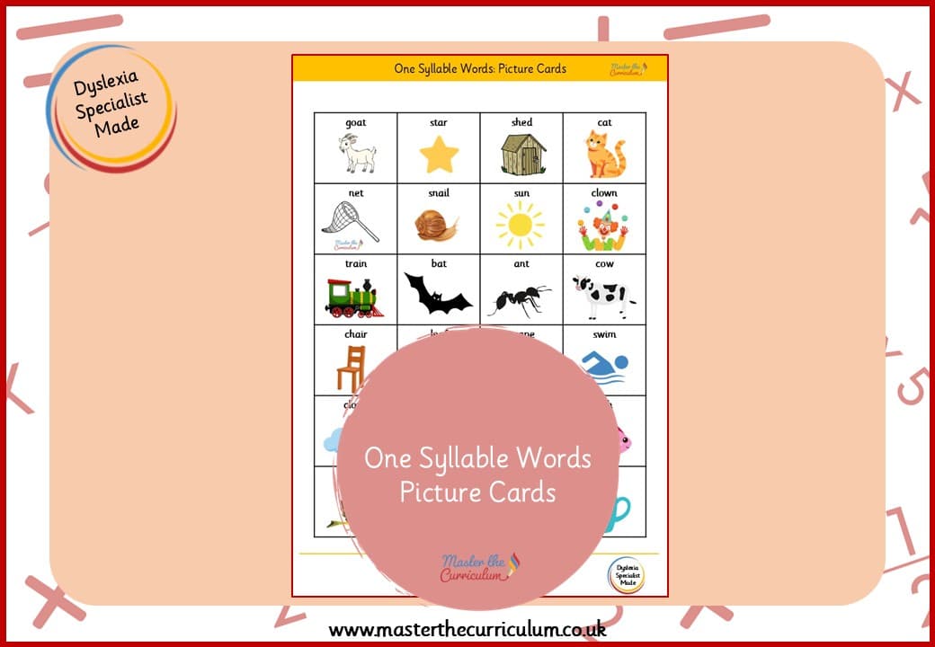 Cover of Syllables: One-Syllable Words – Picture Cards