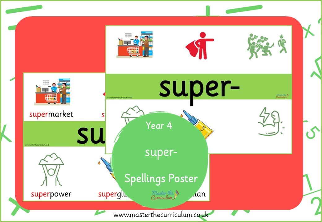 Cover of super- prefix Spelling Poster