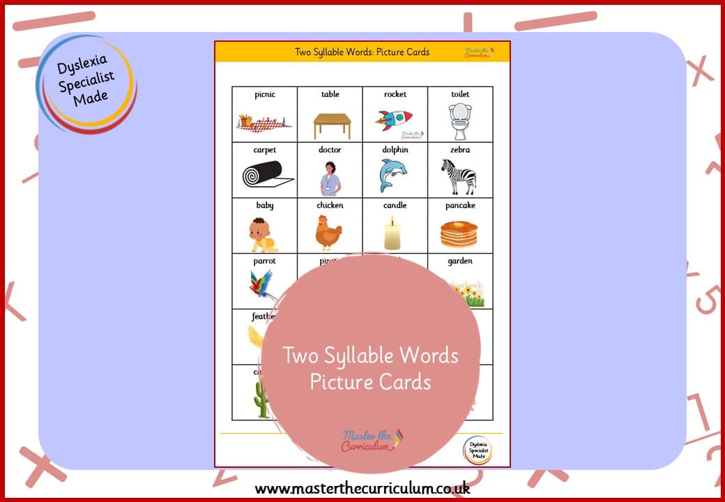 Cover of Syllables: Two-Syllable Words – Picture Cards
