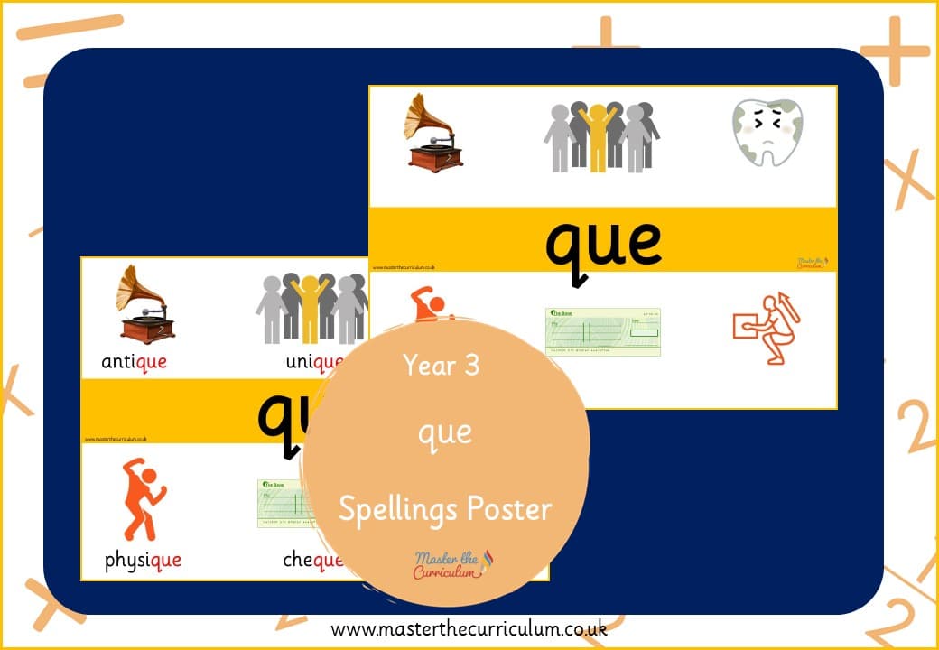 Cover of que – Spelling Poster
