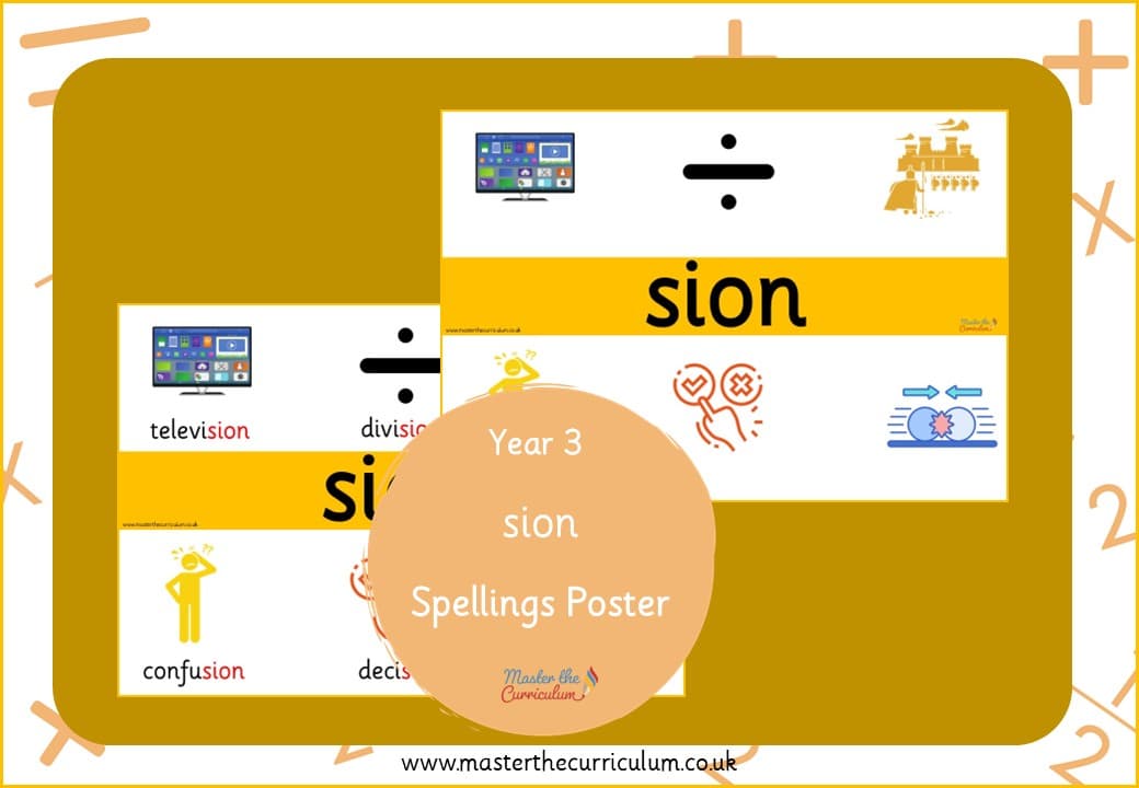 Cover of -sion Spelling Poster