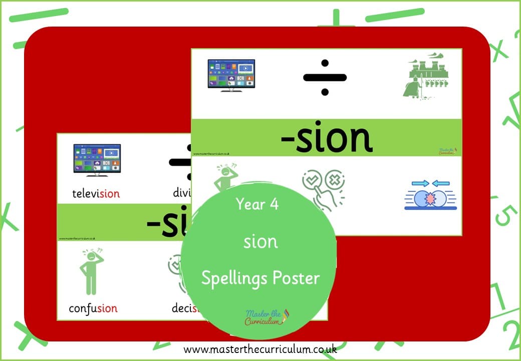 Cover of -sion Spelling Poster