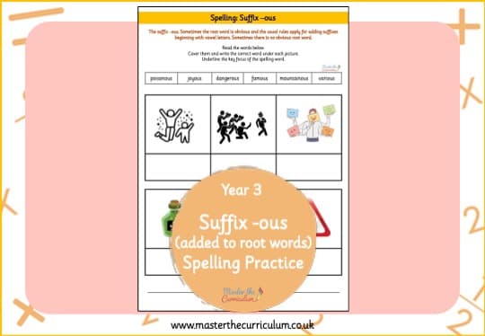 Cover of -ous Suffix Spelling Practice (Root Words)