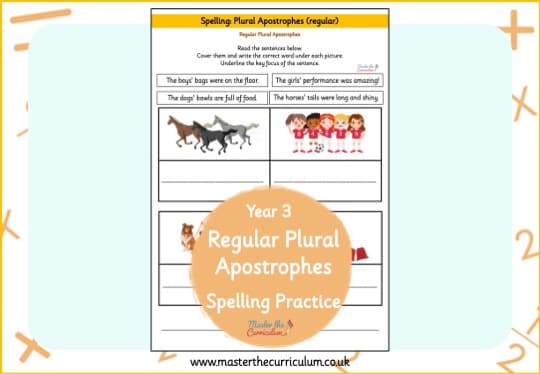 Cover of Apostrophes (regular plural) Spelling Practice