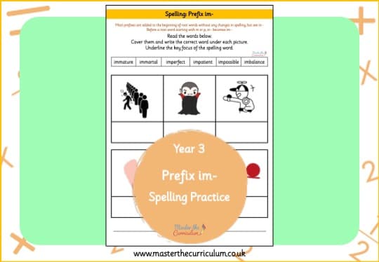 Cover of im- Prefix Spelling Practice
