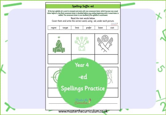 Cover of -ed Suffix Doubling or Not Spelling Practice