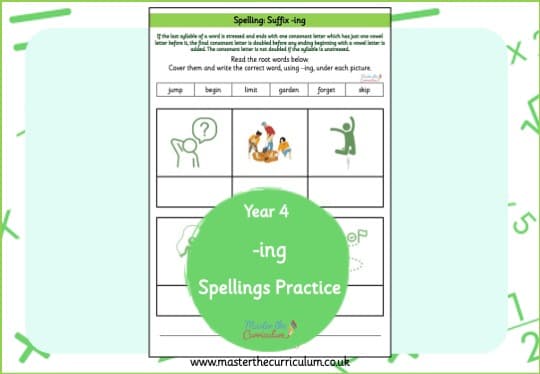 Cover of -ing Suffix Doubling or Not Spelling Practice