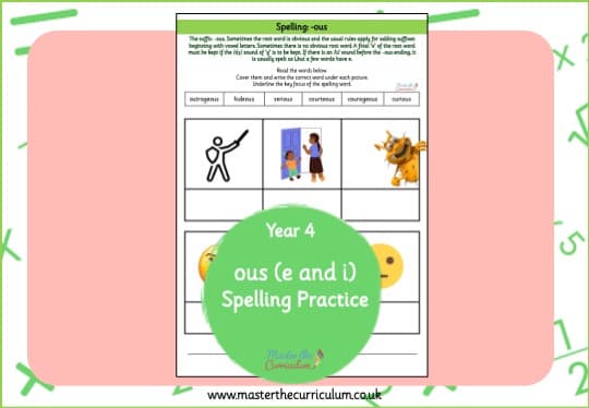 Cover of -ous- Suffix Spelling Practice (e and i)