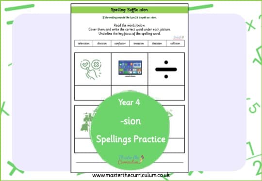 Cover of -sion Spelling Practice