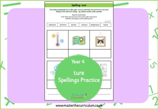 Cover of ture – Spelling Practice
