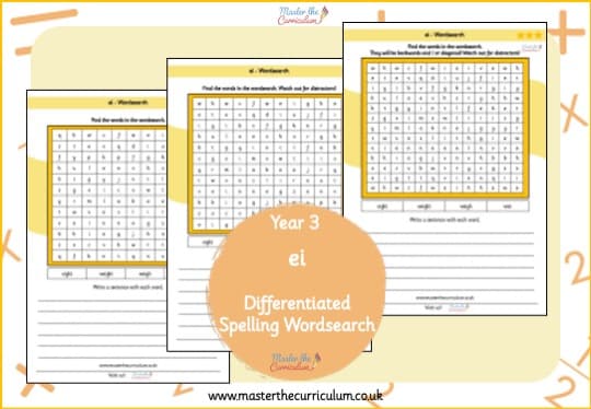 Cover of ei – Spelling Wordsearch