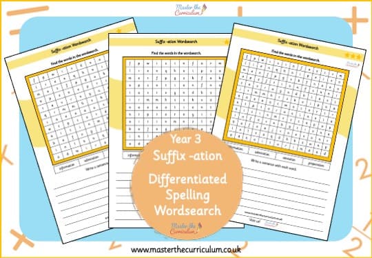 Cover of -ation suffix Wordsearch