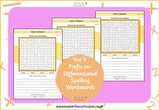 Cover of im- Prefix Spelling Wordsearch