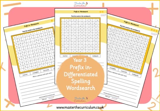 Cover of in- Prefix Spelling Wordsearch