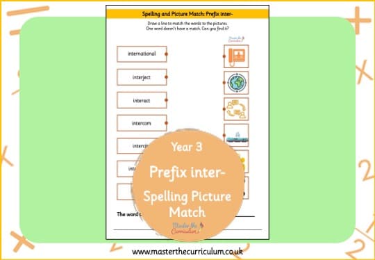 Cover of inter- Prefix Spelling and Picture Match