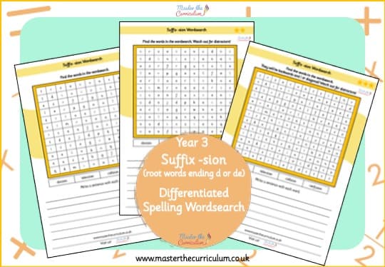 Cover of -sion Spelling Wordsearch