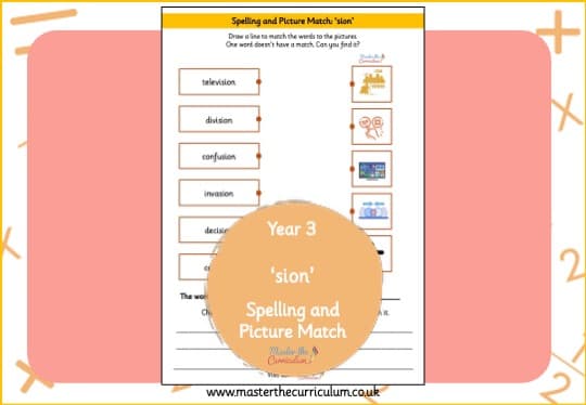 Cover of -sion Spelling and Picture Match