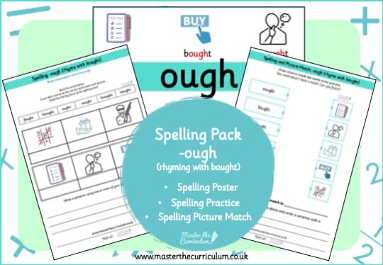 Cover of Year 6 Spelling Resource Pack -ough (Rhymes with bought)