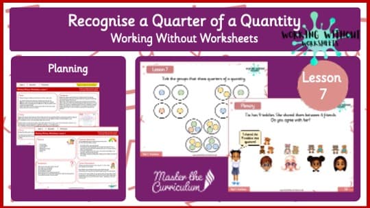Cover of L7– WWW – Y1 Recognise a Quarter of a Quantity