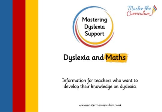 Cover of Mastering Dyslexia – Maths Support