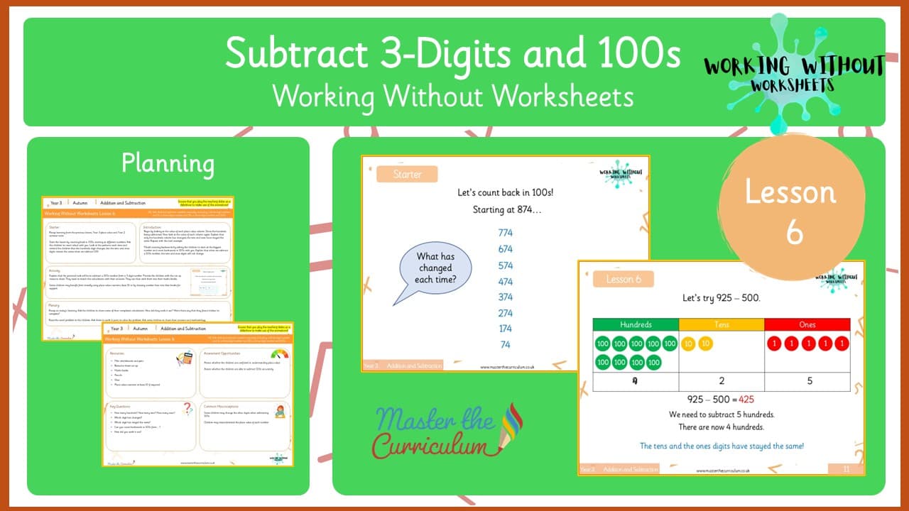 Cover of L6 Subtract 3-Digits and 100s Mentally