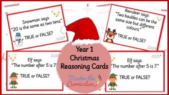 Cover of Year 1 Christmas Reasoning Cards