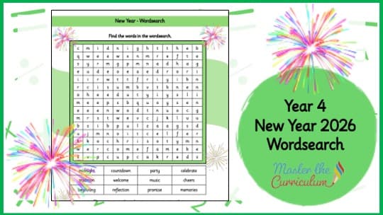 Cover of Year 4 New Year 2026 Wordsearch