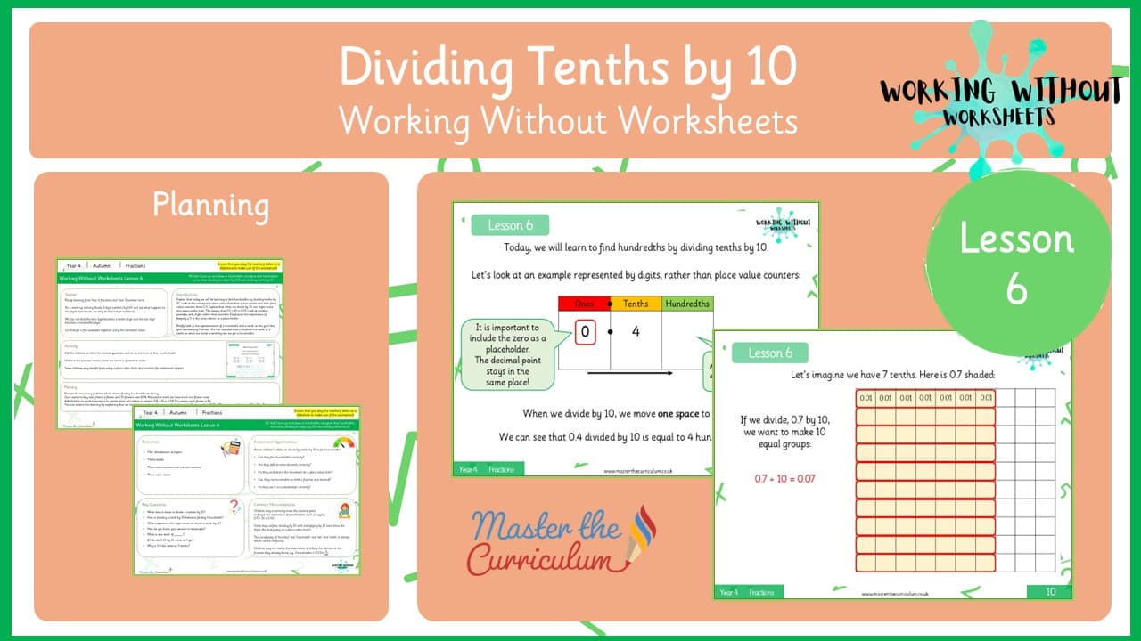 Cover of L6 Find Hundredths by Dividing Tenths by 10
